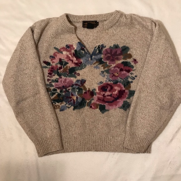 Eddie Bauer Sweaters - Vintage {Eddie Bauer} wool blend floral sweater